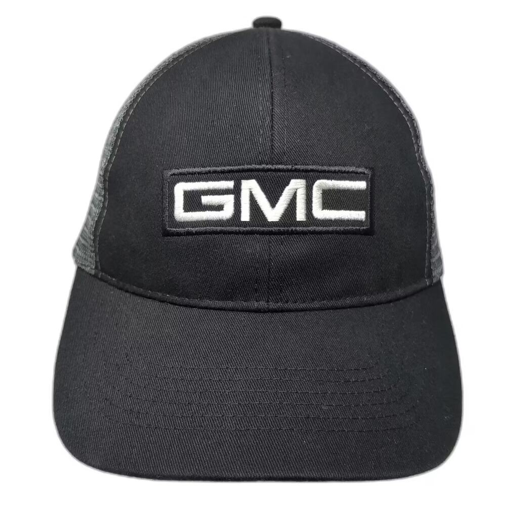 GMC Baseball Cap Black One Size Mesh Back Embroidered Logo Adjustable Strap Hat